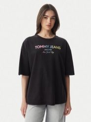 Tommy Jeans T-Shirt DW0DW22803 Czarny Oversize. Czarne t-shirty damskie Tommy Jeans, s, bez wzorów, z bawełny, bez kołnierzyka. Za 229.99 zł.