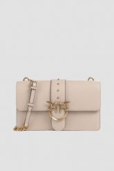 PINKO Beżowa skórzana damska torebka listonoszka Love One Classic ST. Brązowe listonoszki damskie Pinko, bez wzorów, bez dodatków. W wyprzedaży za 1,109.99 zł.