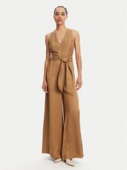TWINSET Kombinezon 251TT2272 Beżowy Regular Fit. Brązowe sukienki damskie Twinset, bez wzorów, z wiskozy, bez ramiączek. Za 1,269.00 zł.