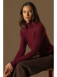 Perfect Cashmere Kaszmirowy golf w kolorze bordowym rozmiar: XL. Czerwone golfy damskie Perfect Cashmere, xl, bez wzorów, z kaszmiru, bez ramiączek. Za 391.99 zł.