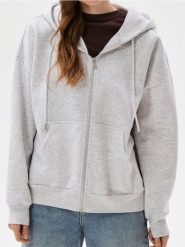 Rozpinana bluza z kapturem basic - Inny. Bluzy damskie Sinsay, l, bez wzorów, z kapturem. Za 49.99 zł.