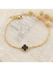 Miu Silver Pozłacana bransoletka z masą perłową rozmiar: onesize. Czarne bransoletki damskie Miu Silver, pozłacane. Za 69.99 zł.