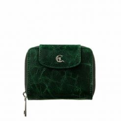 Dwustronny zielony portfel damski Canaletto ze skóry naturalnej – elegancja i funkcjonalność PD1026s257. Zielone portfele damskie bez wzorów, ze skóry. Za 172.00 zł.