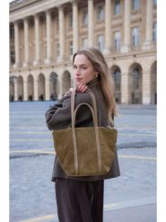 Maison héritage PARIS Skórzany shopper bag "Aurora" w kolorze szarobrązowym - 24 x 27 x 14 cm rozmiar: onesize. Brązowe shopper bag maison héritage PARIS, bez wzorów, z materiału, na ramię, bez dodatków. Za 304.99 zł.