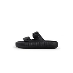 Klapki damskie Fila Tireno. Czarne klapki damskie Fila, bez wzorów, bez obcasa, bez zapięcia. Za 89.99 zł.