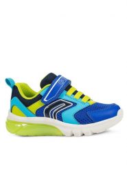 Geox Sneakersy J Ciberdron J45LBC 1454 C4344 M Niebieski. Niebieskie buty sportowe chłopięce Geox, ze skóry, bez zapięcia. Za 149.99 zł.