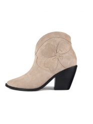 Loft37 Skórzane kowbojki "Swinging On A Star" w kolorze beżowym rozmiar: 39. Brązowe botki damskie loft37, retro, bez obcasa, bez zapięcia. Za 382.99 zł.