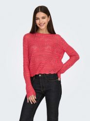 JDY Sweter w kolorze czerwonym rozmiar: XL. Czerwone swetry klasyczne damskie JDY, xl, bez kołnierzyka. Za 65.85 zł.