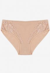 Beżowe Bawełniane Majtki Figi Zdobione Koronką Erpolia. Brązowe komplety bielizny Born2be, z aplikacjami, z bawełny. Za 5.99 zł.
