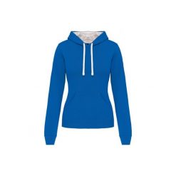 Bluza damska z kapturem Kariban Contrastée. Niebieskie bluzy damskie KARIBAN, bez wzorów, z kapturem. Za 157.50 zł.