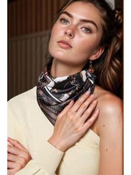 Lucky Bees Chusta w kolorze czarno-pomarańczowym - 50 x 50 cm rozmiar: onesize. Czarne chusty damskie Lucky Bees, bez wzorów, z materiału. Za 69.58 zł.