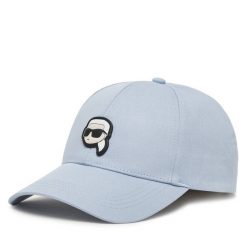 Czapka z daszkiem KARL LAGERFELD. Niebieskie czapki z daszkiem damskie KARL LAGERFELD, bez wzorów. Za 179.99 zł.
