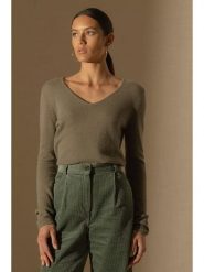 Perfect Cashmere Kaszmirowy sweter "Shannon" w kolorze oliwkowym rozmiar: L. Zielone swetry klasyczne damskie Perfect Cashmere, l, z kaszmiru, bez kołnierzyka. Za 363.95 zł.