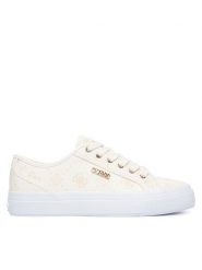 Guess Sneakersy FLTJ10 FAL12 Kremowy. Białe obuwie sportowe damskie Guess, ze skóry, bez zapięcia. Za 414.99 zł.