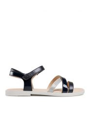 Geox Sandały J S.Karly G. D J5235D 002BJ C4002 D Granatowy. Niebieskie sandały dziewczęce Geox, ze skóry, bez obcasa, bez zapięcia. Za 149.99 zł.