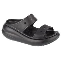 Klapki Crocs Classic Crush Sandal 207670-001 czarne. Czarne klapki damskie bez wzorów, bez obcasa, bez zapięcia. Za 318.86 zł.