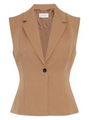 MOSS COPENHAGEN Kamizelka w kolorze jasnobrązowym rozmiar: XL. Brązowe kamizelki damskie Moss Copenhagen, xl, bez wzorów, bez kaptura. Za 136.13 zł.