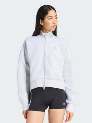 Adidas Bluza Spacer HY8037 Szary jasny Oversize. Szare bluzy damskie Adidas, s, bez wzorów, z bawełny, bez kaptura. Za 193.99 zł.