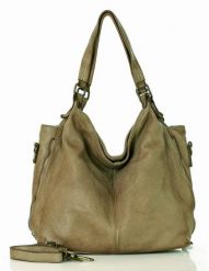 Torebka damska beżowa MARCO MAZZINI v47e. Brązowe shopper bag bez wzorów, z bawełny, na ramię, bez dodatków. Za 489.25 zł.