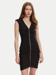 Just Cavalli Sukienka koktajlowa 78PAO949 Czarny Slim Fit. Czarne sukienki damskie Just Cavalli, bez wzorów, z syntetyku, wizytowe, bez ramiączek. Za 719.99 zł.