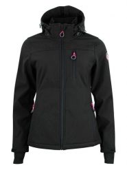 Peak Mountain Kurtka softshellowa "Aclaudio" w kolorze czarnym rozmiar: L. Czarne kurtki sportowe damskie Peak Mountain, l, bez wzorów, bez kaptura. Za 217.99 zł.