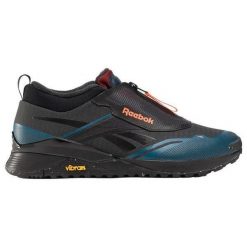 Buty do treningu biegowego Reebok Nano X4 Adventure WI. Czarne obuwie sportowe damskie Reebok, z materiału, bez zapięcia, do biegania. W wyprzedaży za 587.50 zł.