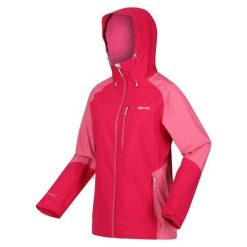 Damska kurtka trekkingowa przeciwdeszczowa Highton Stretch IV. Czerwone kurtki damskie Regatta, bez wzorów, bez kaptura. Za 249.99 zł.