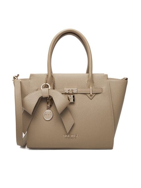 Nine West Torebka CEO-Chelsea-Charm-II-LX10185 Beżowy. Brązowe torebki klasyczne damskie Nine West, z materiału, bez dodatków. Za 349.99 zł.