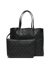 Guess Torebka Eliette Logo HWSG93 18290 Czarny. Czarne shopper bag Guess, z aplikacjami, ze skóry, bez dodatków. Za 479.99 zł.