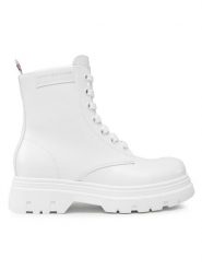 Tommy Hilfiger Kozaki T4A5-33039-1453 M Biały. Białe kozaki dziewczęce Tommy Hilfiger, bez wzorów, ze skóry, bez obcasa, bez zapięcia. Za 589.99 zł.