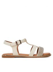 Tommy Hilfiger Sandały T3A2-33780-0371 S Écru. Sandały dziewczęce Tommy Hilfiger, ze skóry, bez obcasa, bez zapięcia. Za 219.99 zł.