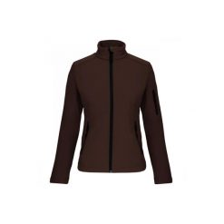 Kurtka damska Kariban Softshell. Brązowe kurtki damskie KARIBAN, bez wzorów, z softshellu, bez kaptura. Za 216.50 zł.