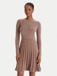 Guess Sukienka dzianinowa W5BK79 Z3902 Beżowy Regular Fit. Brązowe sukienki damskie Guess, z aplikacjami, z dzianiny, bez ramiączek. Za 279.99 zł.