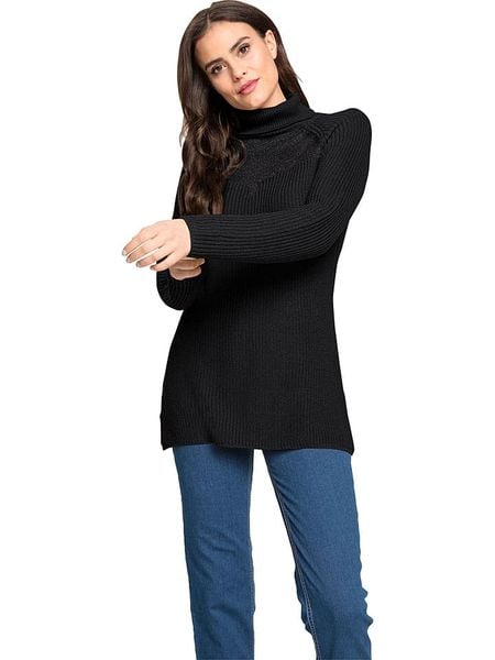 Heine Sweter w kolorze czarnym rozmiar: 36. Czarne golfy damskie Heine, bez wzorów, z bawełny, bez ramiączek. Za 105.14 zł.