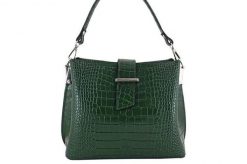 Elegancki kuferek skórzany BARBERINI'S c. zielony 752/2-42. Zielone kuferki damskie Barberinis, bez wzorów, ze skóry, bez dodatków. Za 319.99 zł.