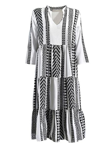 BLE Sukienka w kolorze czarno-białym rozmiar: onesize. Białe sukienki damskie BLE, bez wzorów, z bawełny, bez ramiączek. Za 176.08 zł.