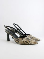 Bellucci Czółenka w kolorze czarno-jasnobrązowym rozmiar: 37. Brązowe czółenka damskie Bellucci, bez wzorów, ze skóry, bez obcasa. Za 108.99 zł.