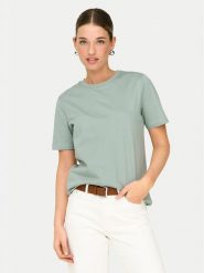 ONLY T-Shirt Freja 15367970 Zielony Regular Fit. Zielone t-shirty damskie Only, m, bez wzorów, z bawełny, bez kołnierzyka. Za 69.99 zł.