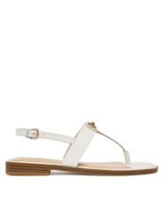 Guess Sandały FLJRMY LEA03 Biały. Białe sandały damskie Guess, z aplikacjami, ze skóry, bez obcasa, na płaskiej podeszwie, bez zapięcia. Za 499.99 zł.