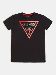 Guess T-Shirt L73I55 K8HM0 Czarny Regular Fit. Czarne t-shirty i koszulki chłopięce Guess, z aplikacjami, z bawełny, bez kołnierzyka, bez ramiączek. Za 49.99 zł.