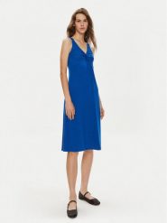 United Colors Of Benetton Sukienka letnia 3T7RDV01P Niebieski Regular Fit. Niebieskie sukienki damskie United Colors Of Benetton, bez wzorów, z wiskozy, bez ramiączek. Za 129.99 zł.