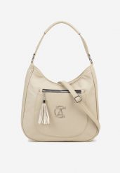 Beżowa Torebka Shopperka z Frędzlami i Aplikacją Gelluria. Brązowe shopper bag Renee, z jeansu, bez dodatków. Za 89.99 zł.