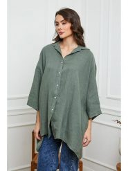 Joséfine Lniana koszula w kolorze khaki rozmiar: L. Brązowe koszule damskie Joséfine, l, bez wzorów, ze lnu, z asymetrycznym kołnierzem, bez ramiączek. Za 187.99 zł.