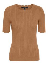 Vero Moda Koszulka "Vmkaris" w kolorze jasnobrązowym rozmiar: XL. Brązowe koszulki damskie Vero Moda, xl, bez wzorów, bez kołnierzyka, bez ramiączek. Za 76.04 zł.