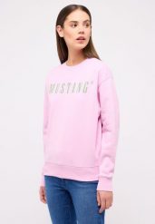 DAMSKA BLUZA MUSTANG LOGO Aberdeen Pink Lavender 1014960 8070. Niebieskie bluzy damskie Mustang, l, bez wzorów, bez kaptura. Za 219.99 zł.