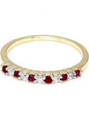Vittoria Jewels Złoty pierścionek z diamentami i rubinami rozmiar: 53. Czerwone pierścionki damskie Vittoria Jewels, z diamentem, złote. Za 944.42 zł.