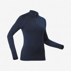 Koszulka termoaktywna narciarska damska Wedze 500 1/2 zip. Koszulki damskie WED'ZE, m, bez wzorów, z elastanu, bez kołnierzyka, bez ramiączek. Za 79.99 zł.
