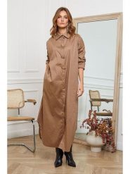 Joséfine Sukienka "Mateo" w kolorze beżowym rozmiar: XL. Brązowe sukienki damskie Joséfine, bez wzorów, bez ramiączek. Za 192.33 zł.