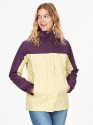 Marmot Kurtka funkcyjna "PreCip Eco" w kolorze kremowo-fioletowym rozmiar: XL. Brązowe kurtki sportowe damskie Marmot, xl, bez wzorów, z materiału, bez kaptura. Za 162.49 zł.