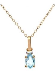 Revoni Złoty naszyjnik z topazem - dł. 45 cm rozmiar: onesize. Niebieskie naszyjniki damskie Revoni, z topazem, złote. Za 782.99 zł.